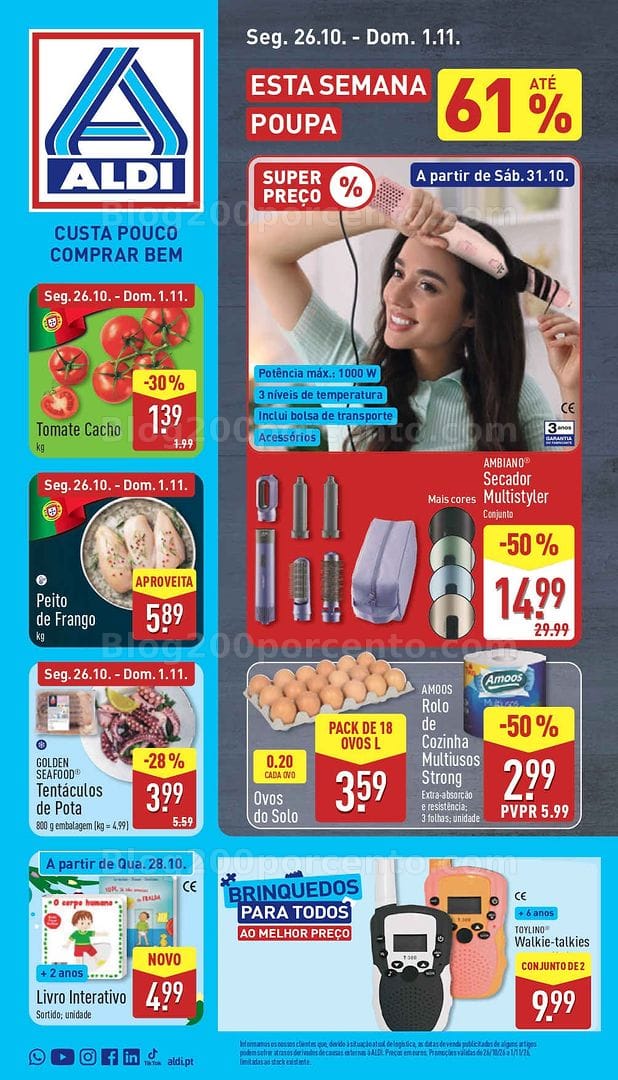 Antevisão Folheto ALDI Promoções de 26 outubro a 1 novembro